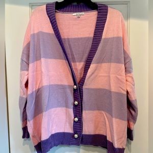 Purple/pink Olivia Rubin Pearl cardigan— Medium